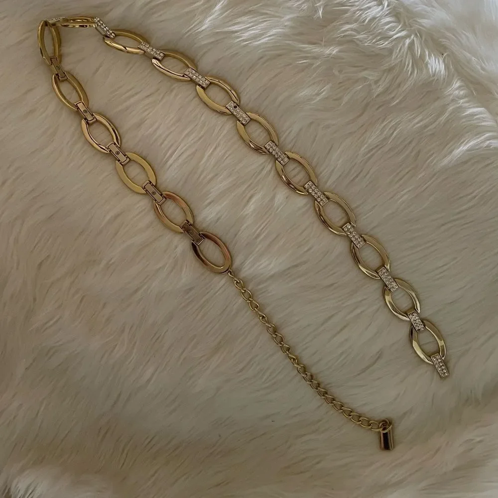 Gold and rhinestone belt